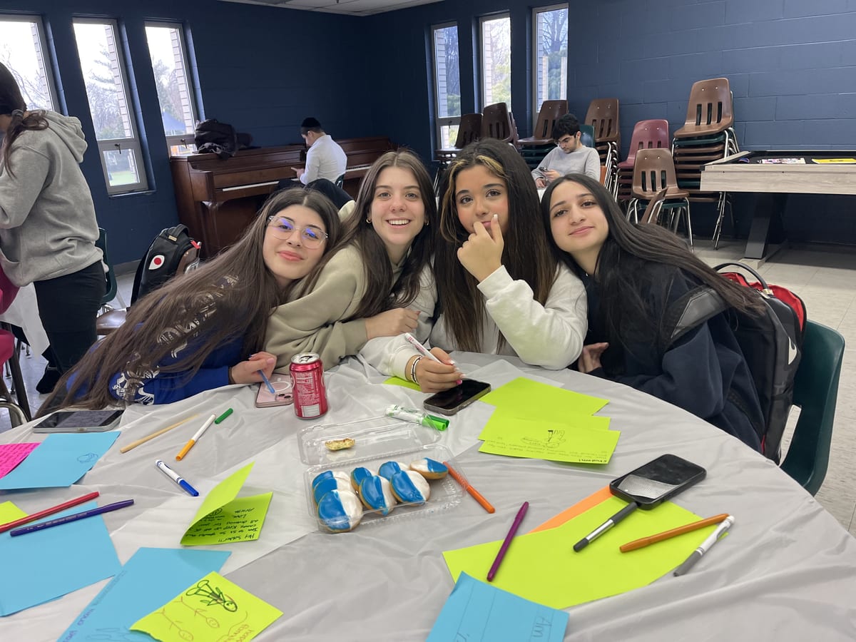 WHHS students at a chesed activity together